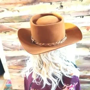 Vtg CHURCHILL LTD Neiman Marcus Tobacco Brown Leather Western Cowboy Rancher Hat Vintage | Accessories | Vtg Churchill Ltd Neiman Marcus  main image 4